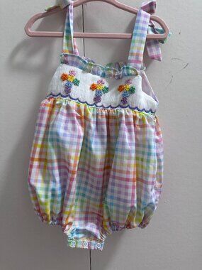 Poppy Kids Co Girls Cross Smocked Bubble